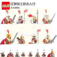 ax9809 red lion knight building block minifigure childrens puzzle assembled building block toy minifigure hot sale