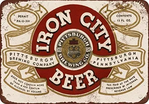 

1933 Pittsburgh Железный город пивной плакат смешной художественный Декор винтажные алюминиевые ретро металлические жестяные декоративные знаки