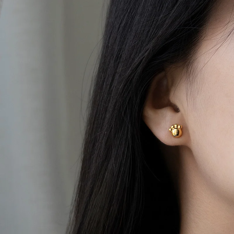 

INATURE 925 Sterling Silver Cat Dog Paw Stud Earrings For Women Girls Jewelry