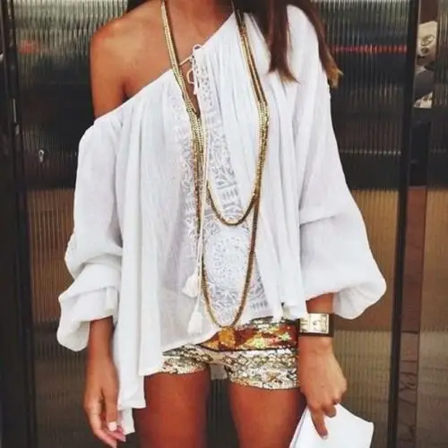 

Женские повседневные рубашки в стиле бохо с вырезом лодочкой, кружевная блузка-кроше пляжные Шифоновые Топы