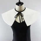 Винтажное элегантное платье с имитацией воротника накидка контрастных цветов на шнуровке толстая белая блузка с воротником с отворотом пончо мини накидка