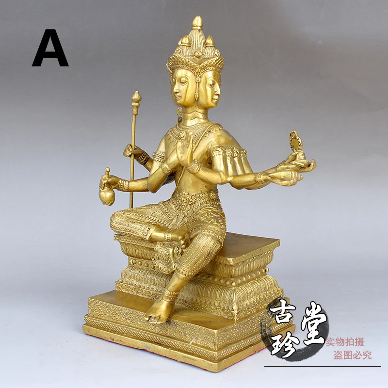 Медный тайский стиль Эраван Будда статуя короля брахмана медные металлические