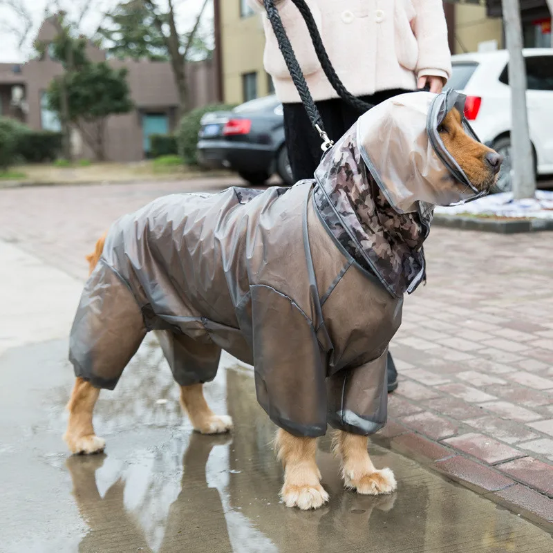 Big dog raincoat four-legged waterproof all-inclusive Golden Retriever clothes pet Shiba Inu Samoyed large Labrador