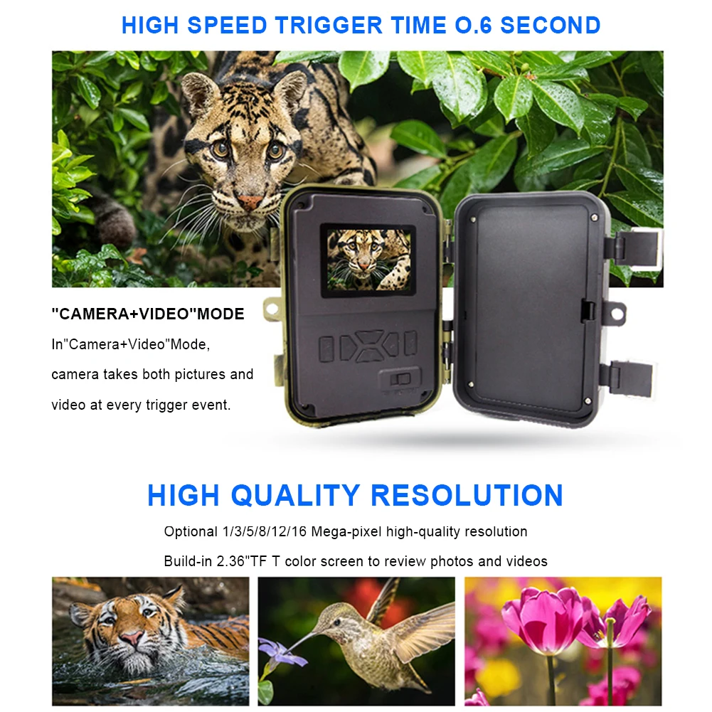 HH-662 16MP 1080P охотничья камера 0,6 s движение Быстрый триггер цифровой инфракрасный Trail Cam ночного видения дикие ловушки для фотоаппаратов игра