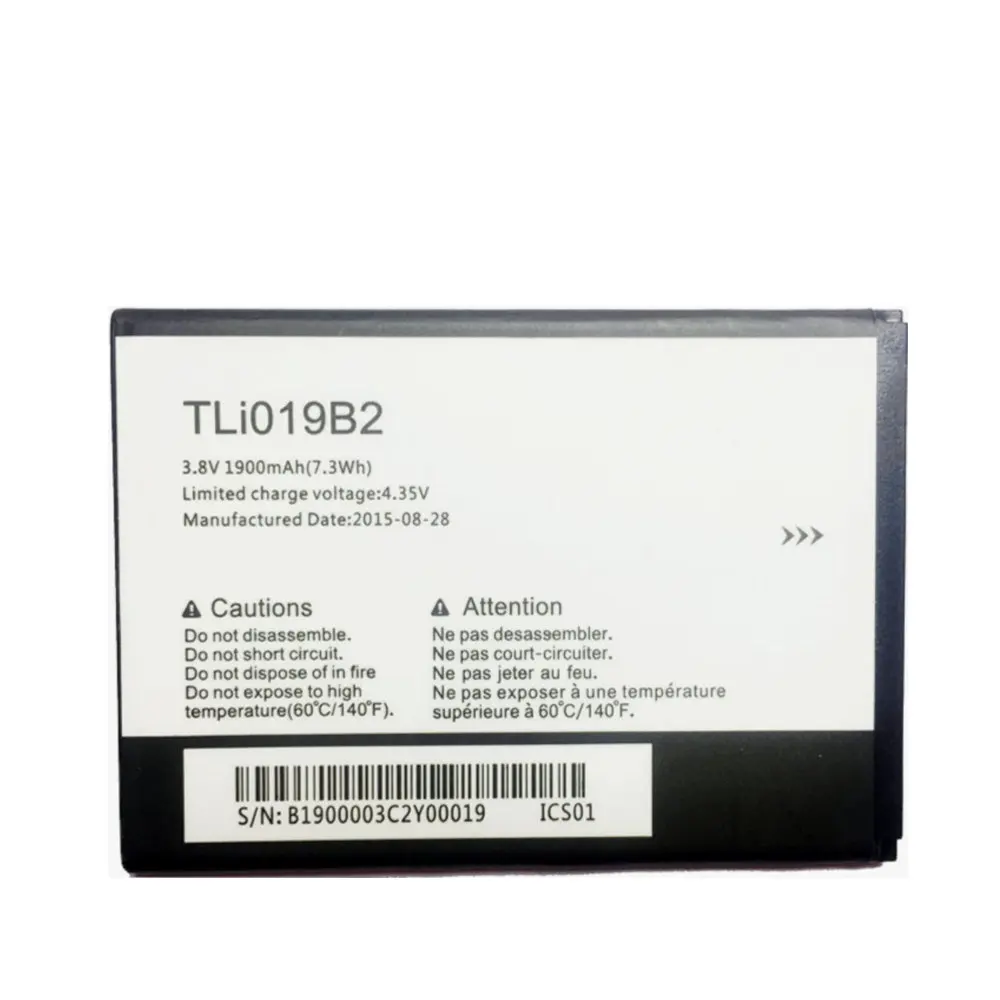 Совершенно новый оригинальный 1900mAh TLi019B2 Аккумулятор для ALCATEL one touch POP C7 OT-7041 7041D