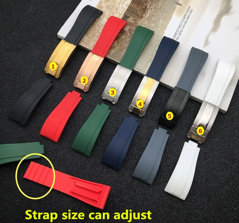 Ремешок силиконовый для наручных часов мягкий резиновый браслет Daytona Submariner GMT