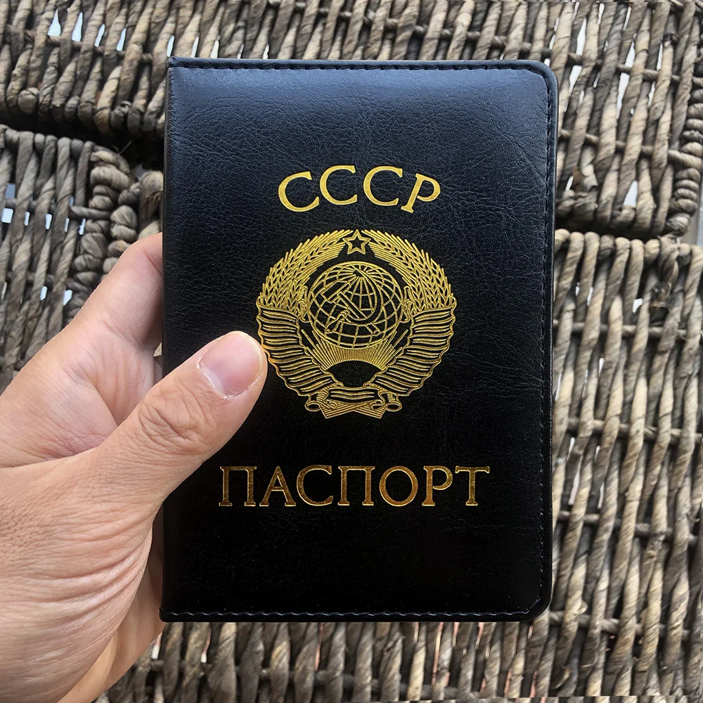 Russia Passport Cover CCCP Soviet Leather Covers for Passports Ussr Passport Holder Men Women Travel Organizer