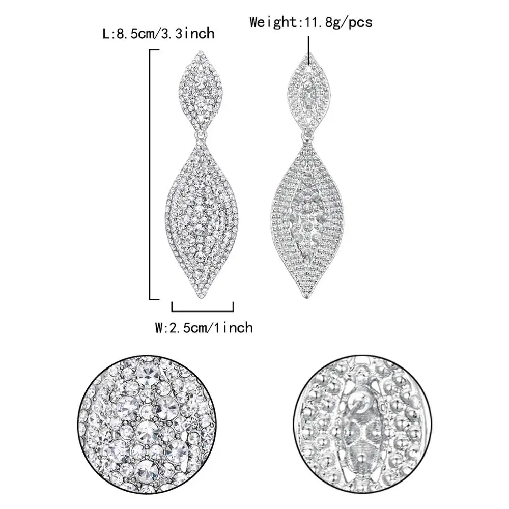 Женские серьги-капельки Cерьги с кристаллами висячие эстетические Свадебные