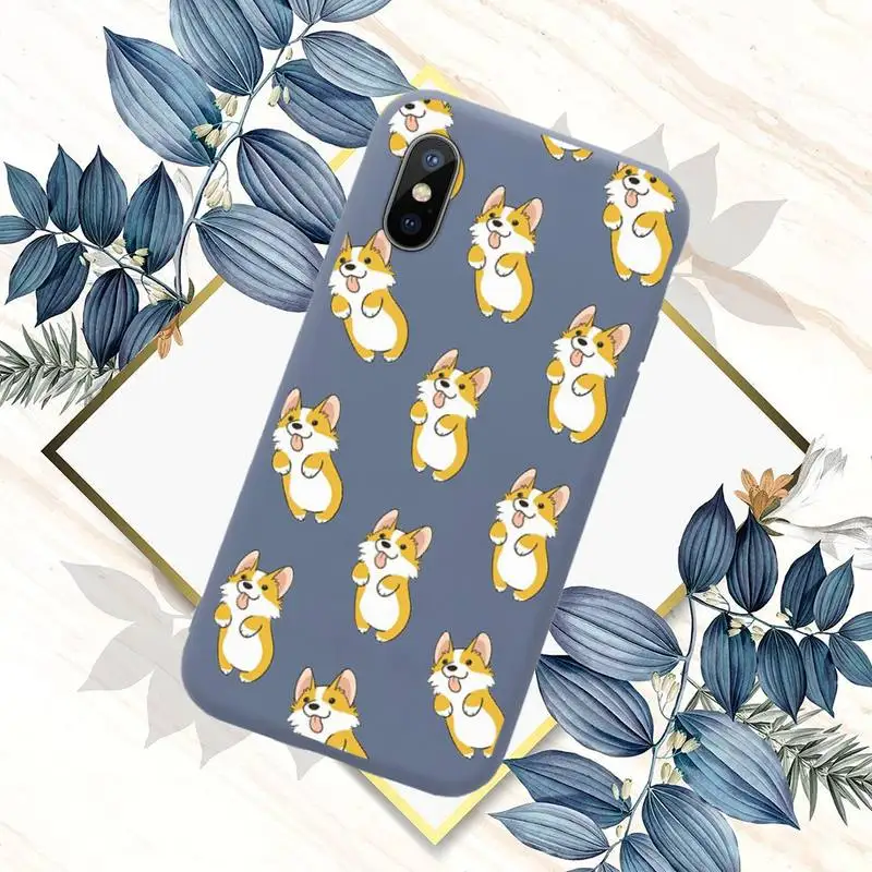 

Corgi Cute cartoon dog Phone Case Candy Color for iPhone 11 12 mini pro XS MAX 8 7 6 6S Plus X SE 2020 XR