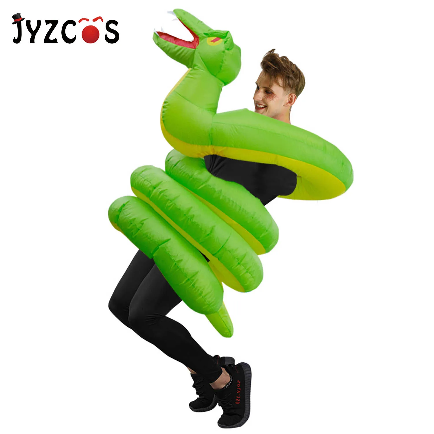 JYZCOS Забавный надувной костюм питона страшная змея карнавальные костюмы вечерние
