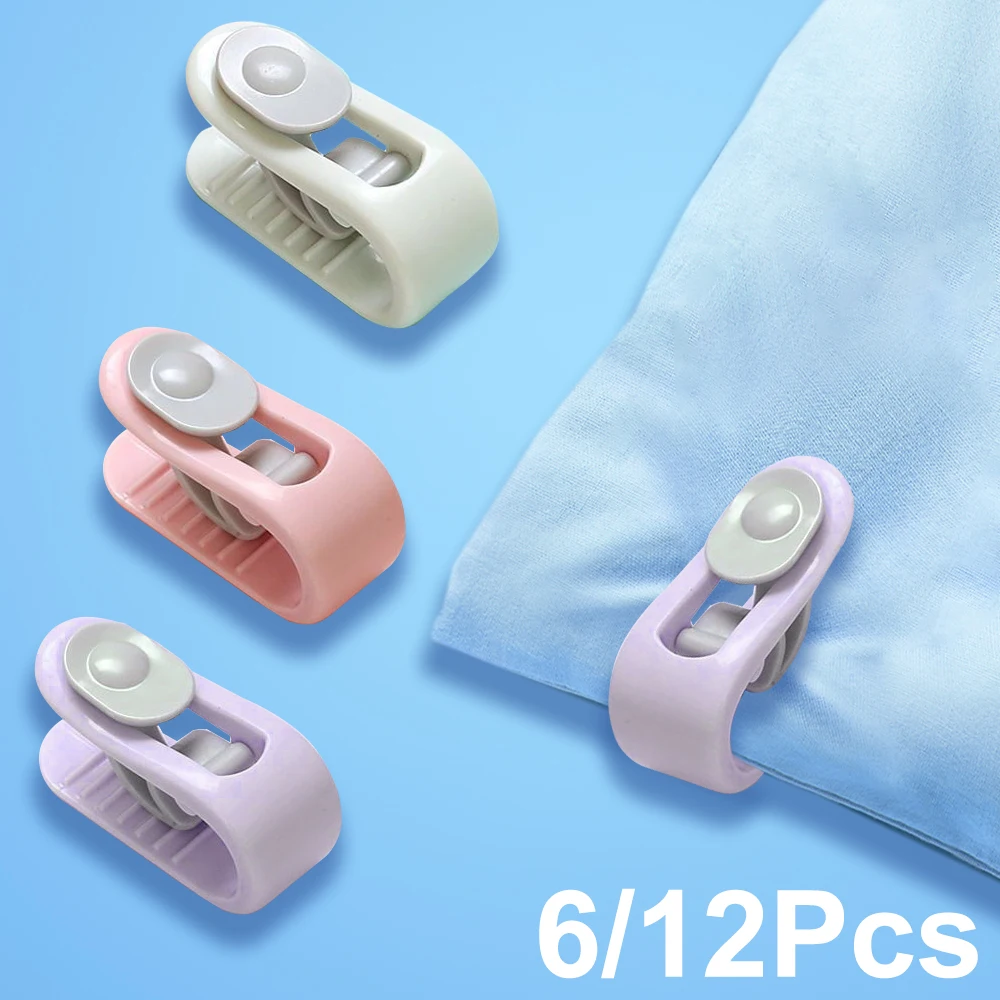 

6Pcs/12Pcs Bed Sheet Clips Non-Slip Blankets Quilt Clip Simple Anti-Skid Faster Clips Household Bed Sheet Clip Cover Needleless