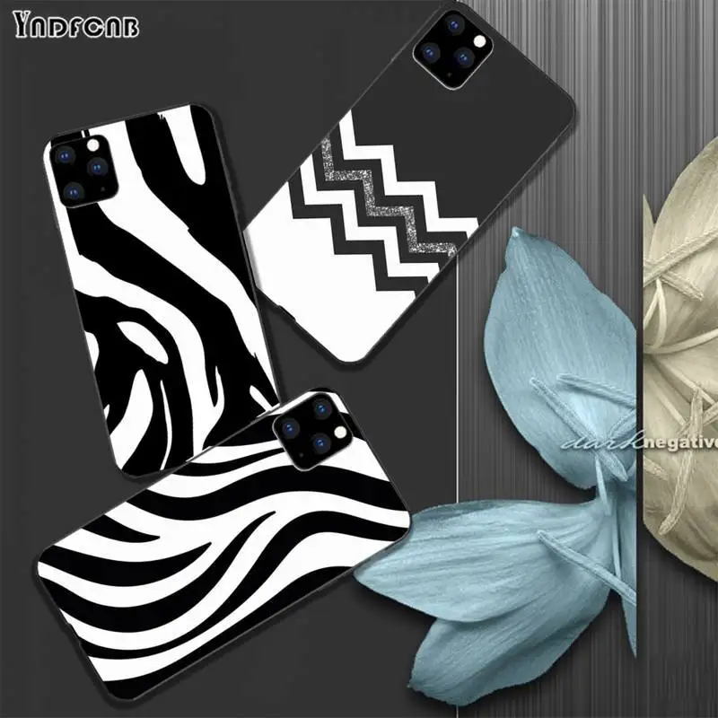 Черный белый полосатый силиконовый чехол с зеброй для телефона Iphone 5s Se 2020 6 6s 7 8 Plus