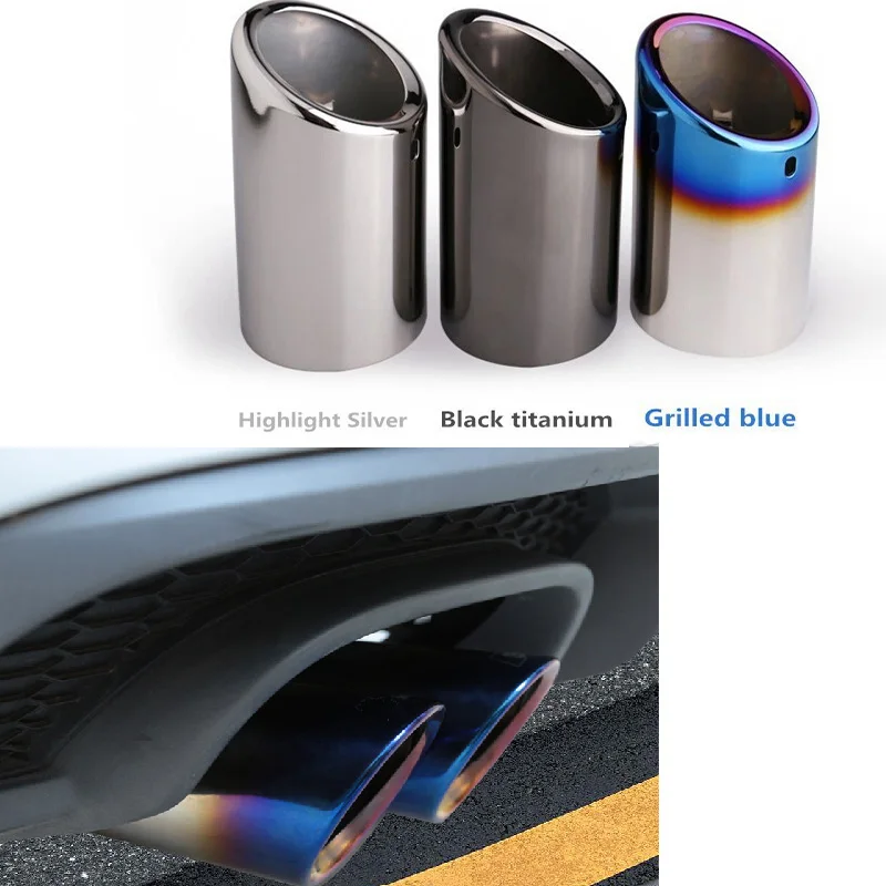 2pcs Car Exhaust Tip Muffler Pipe Stainless Steel Cover For Volkswagen Passat B7 CC Tiguan Magotan Audi A1 A3 A5 A4 B8 Q5 TT A4L |