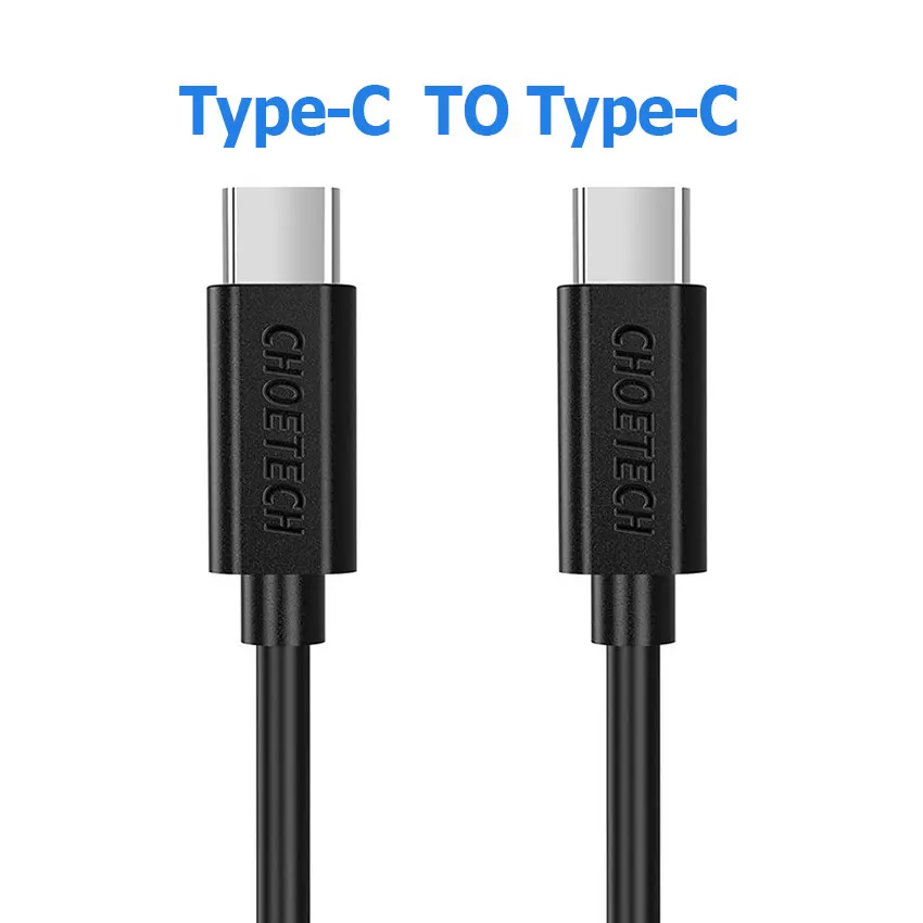 Type C to Type C CHOETECH USB C кабель для samsung S8 S9 S10 для Xiaomi USB C-C кабель 3A Быстрая зарядка данных для huawei P20 Pro MacBook Pro - Цвет: Type C to Type C