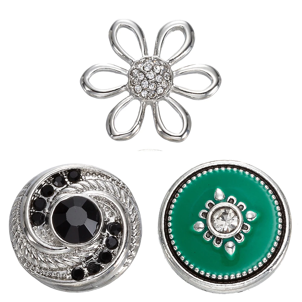 Новые уникальные металлические зажимные пуговицы для ювелирных изделий 18 мм