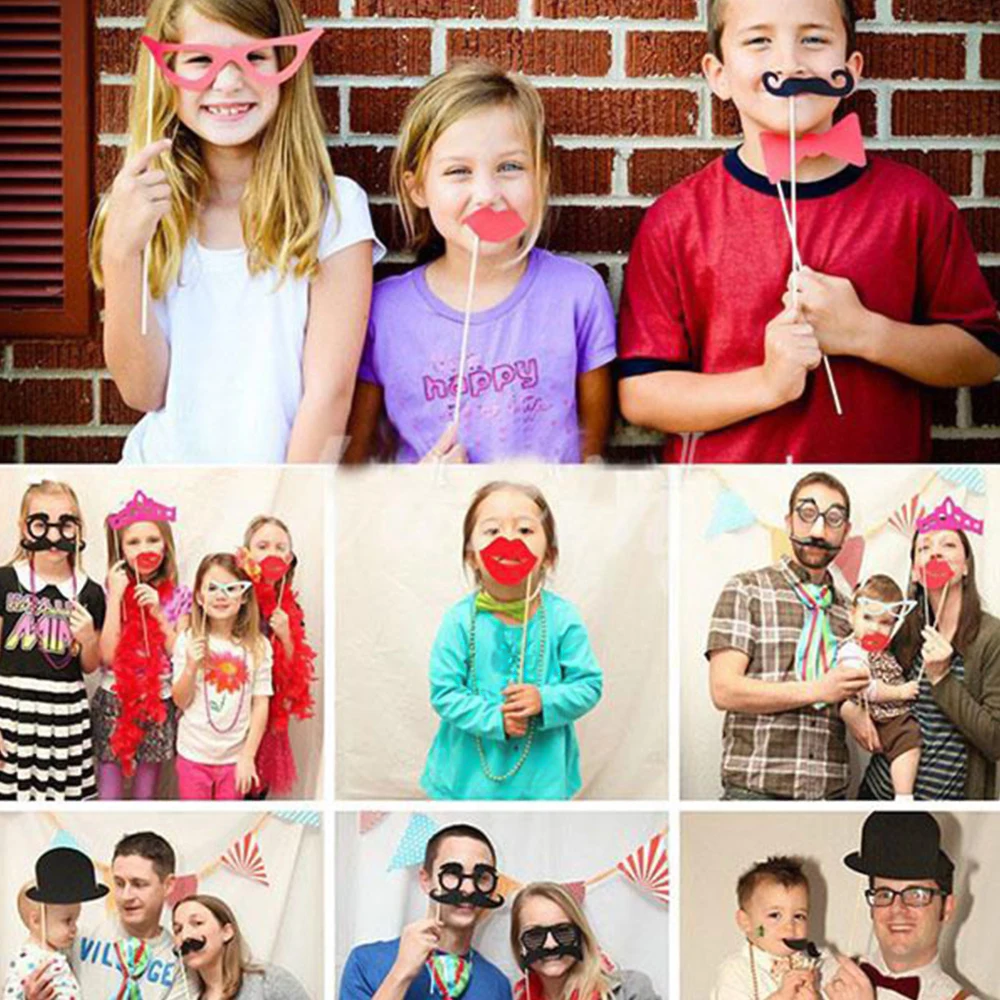 31 шт. забавные Photo Booth Реквизит палочка рамка свадебного торжества одежда для