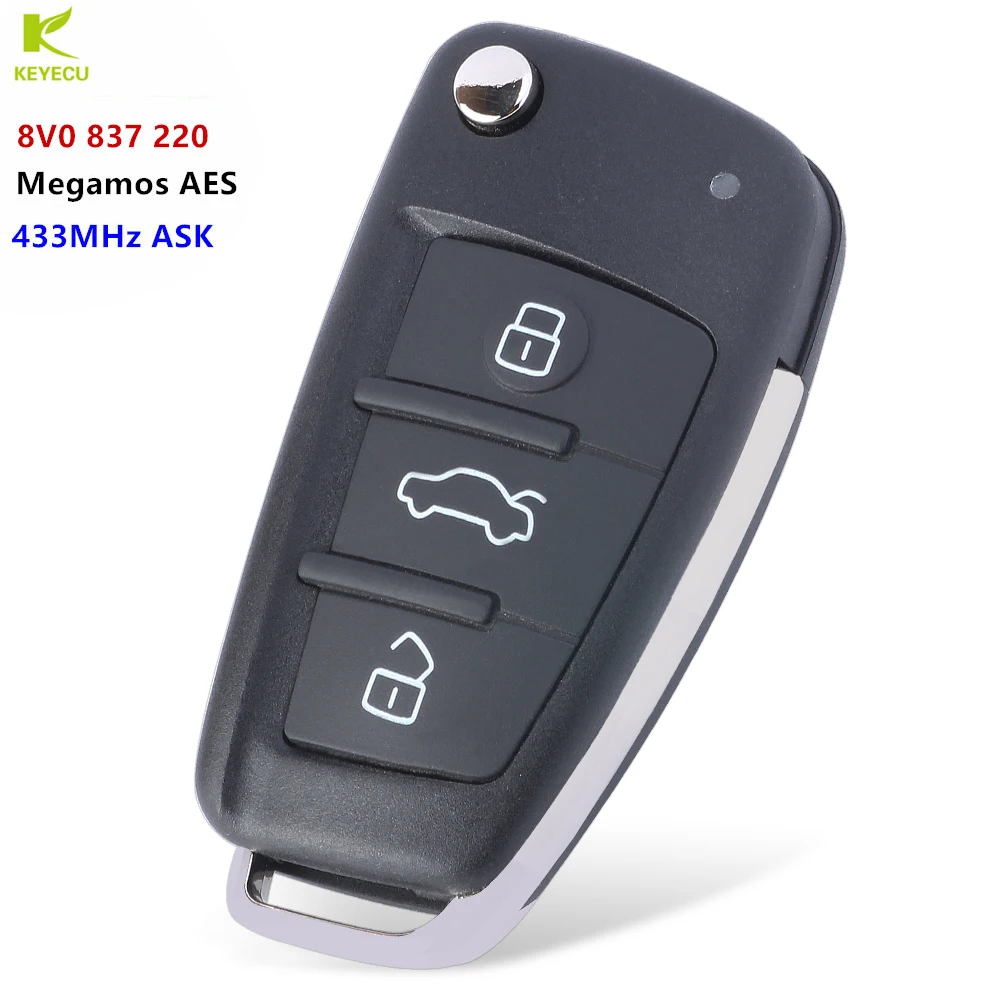 Запасной БЕСКЛЮЧЕВОЙ пульт дистанционного управления KEYECU 434 МГц Megamos AES для Audi A3 S3