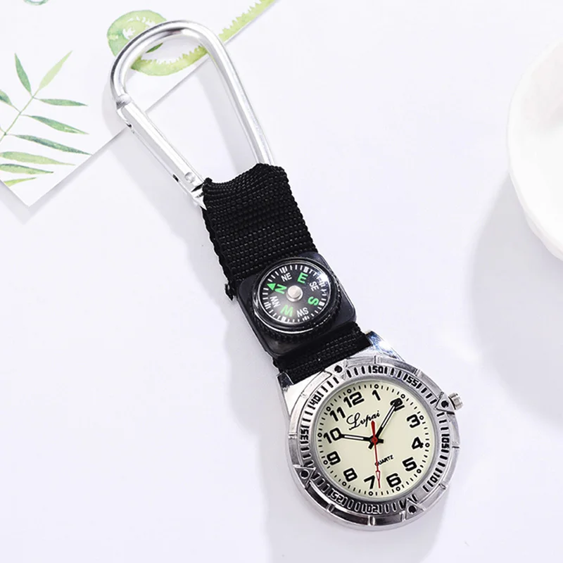 

Nurses Luminous Quartz Pocket Watch Fob Watch with Compass Carabiner -MX8