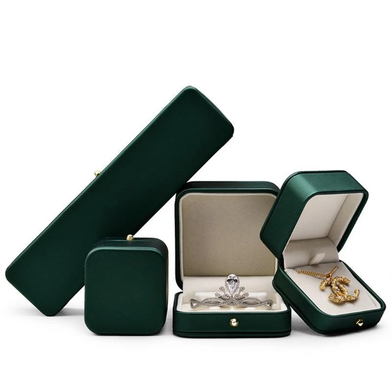 

Gorgeous Blackish Green Ring Box Premium Leather Ring Bearer Box for Wedding,Proposal Jewelry Gift Case