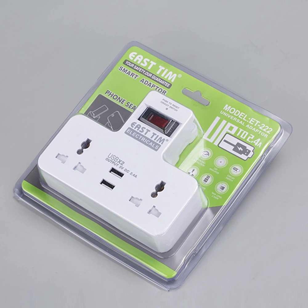 Универсальный удлинитель USB 2 4 А настенный адаптер британский конвертер для