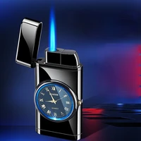 flat head watch lighter straight into inflatable windproof creative electronic watch lighter smoking set smoking accessories