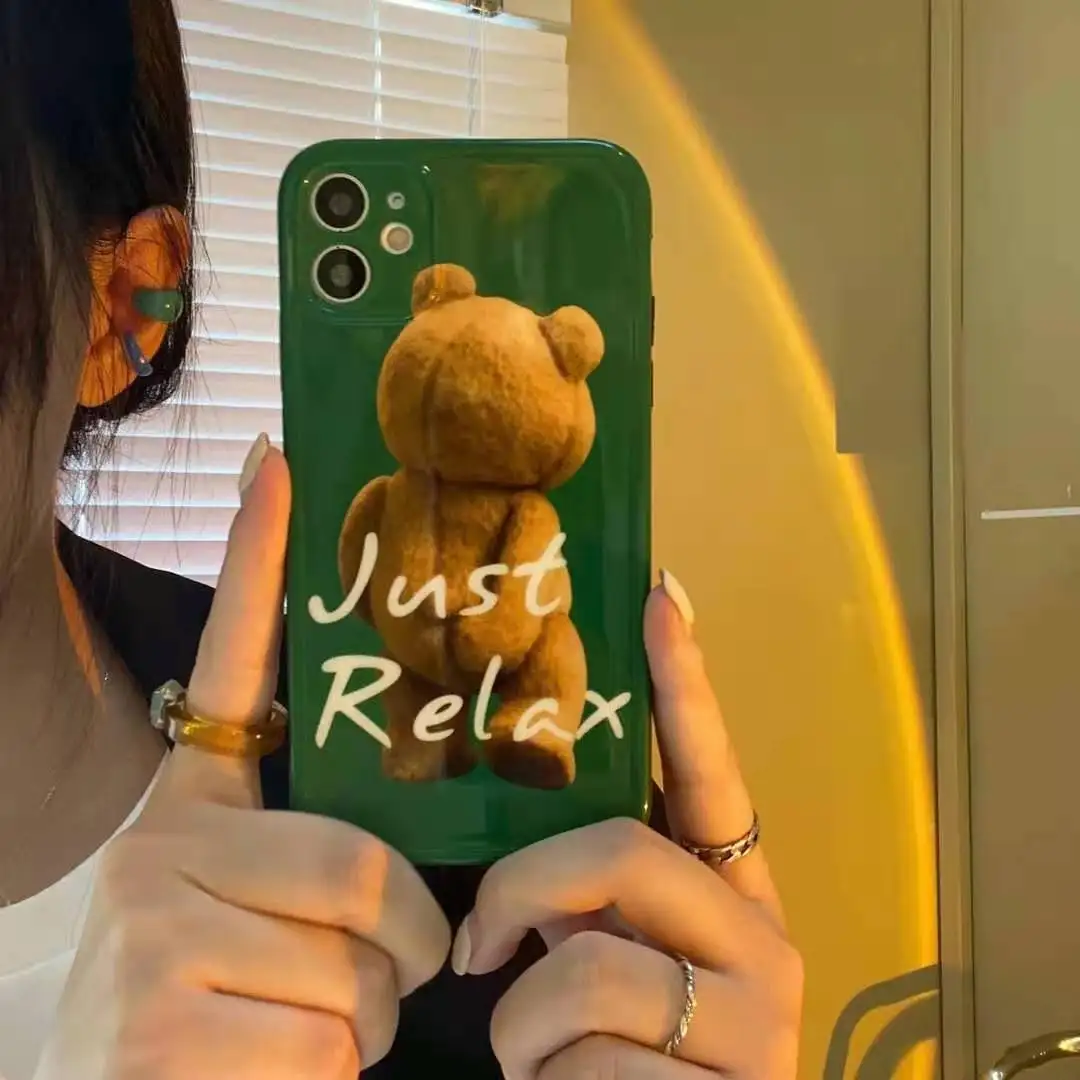 Чехол для телефона INS Тедди с мультяшным медведем iPhone 11 12 Pro MAX 7 8 Plus XR X XS SE 2020 модный