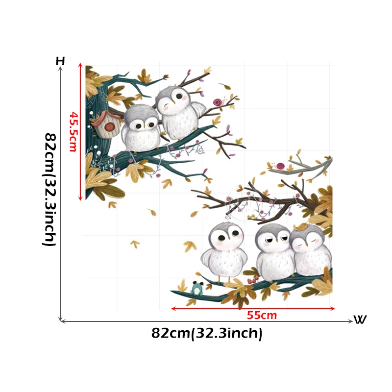 Милые стильные настенные Стикеры с 6 птицами на ветках ручной работы наклейки для