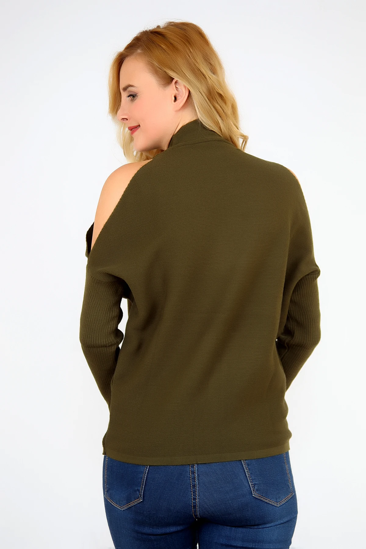 

Schk Women Sleeve Detail Knitwear Blouse Khaki 2279