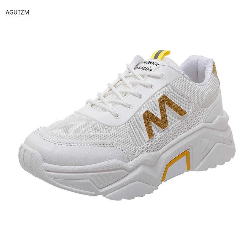 

AGUTZM 2020 New Women Shoes Spring Sneakers Women Fashion Bling Platform Shoes Ladies Footwear Breathable Mesh Sneakers f78