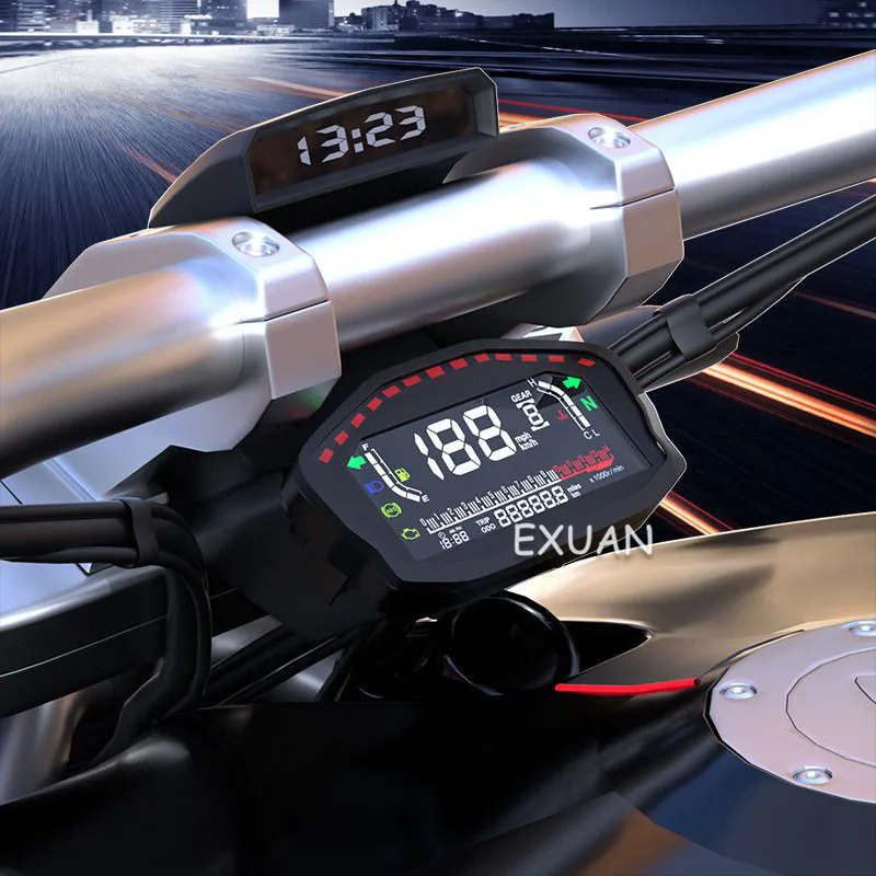 

Motorcycle LCD Color Screen Odometer Tachometer Retrofit LCD Digital Meter Speed Water Temperature ABS Fuel Gauge