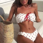 Женское бикини в горошек, Летний Пляжный комплект с пуш-ап и принтом, 2020