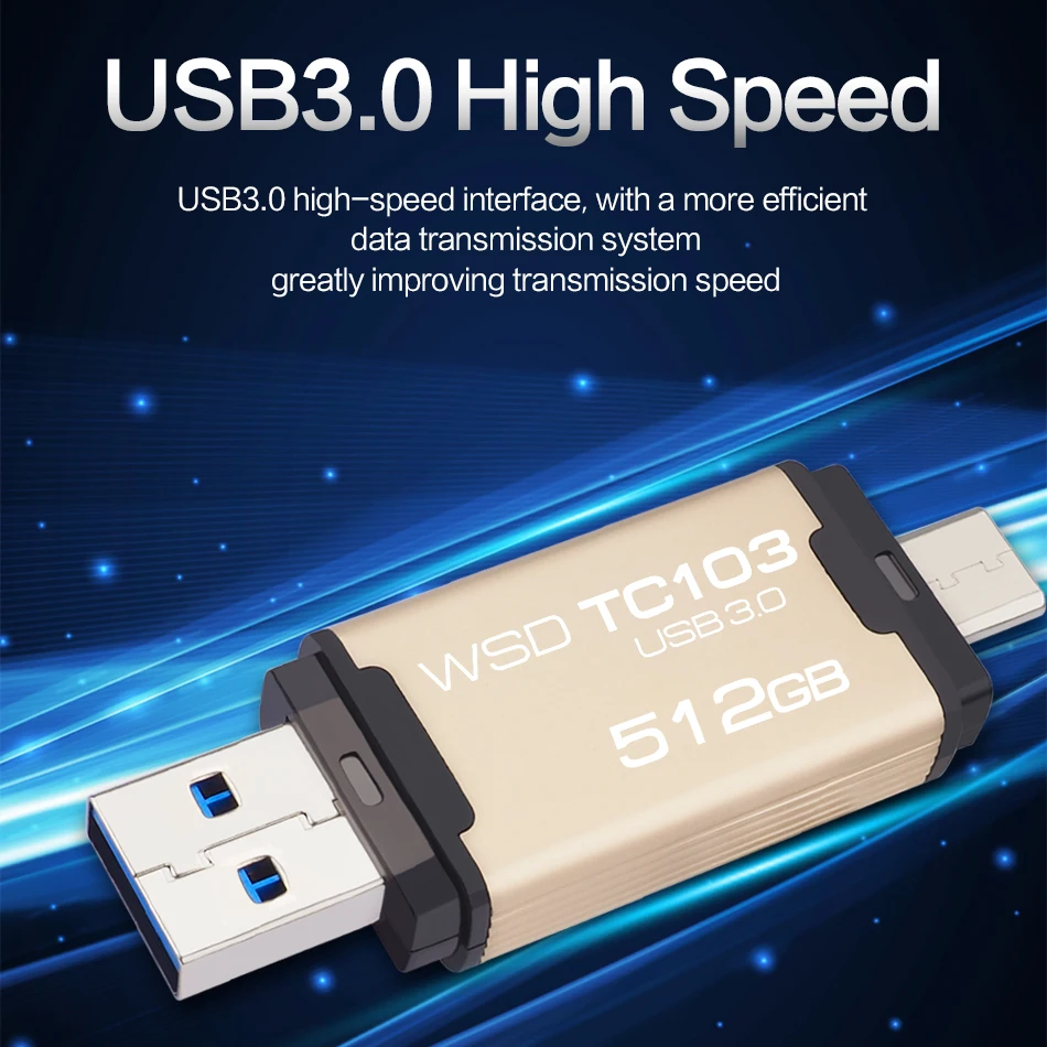 OTG Флешка WANSENDA 2 в 1 флеш-накопитель Type-C USB 3 0 512 ГБ 256 128 64 32 карта памяти для ПК |