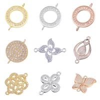 juya diy fittings supplies for fashion jewelry making paved zircon circle infinity decoration connector charms accessories