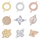 Фурнитура Juya для изготовления ювелирных изделий, круглая Бесконечность с цирконом