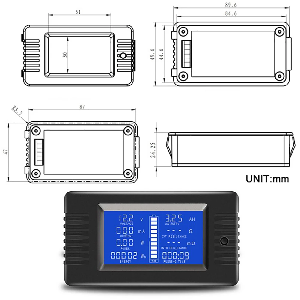 Цифровой мультиметр Автомобильный Электрический тестер сопротивления