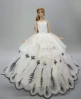 16 fashion white floral off shoulder wedding dress outfits for barbie princess doll clothes party gown 11 5 dolls accessories