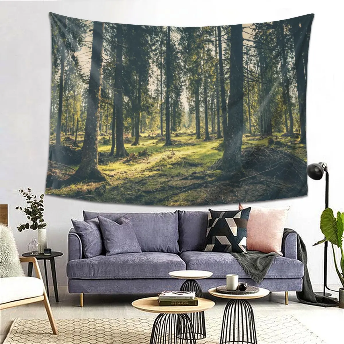 Натуральный ЛЕС красивый Печатный Большой Настенный Гобелен дешевый хиппи