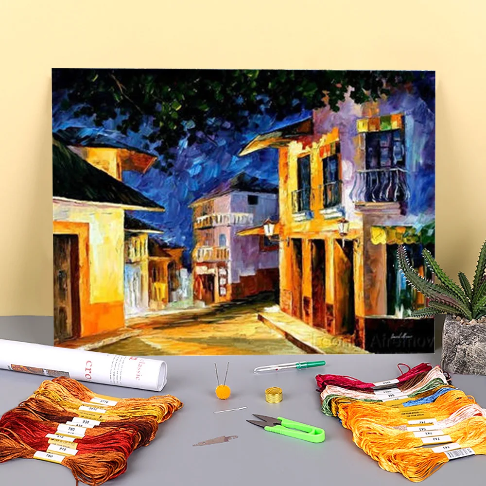 Светящаяся Южная Ночная ткань с принтом 11CT Вышивка крестом своими руками полный комплект DMC нитки живопись работа Декор