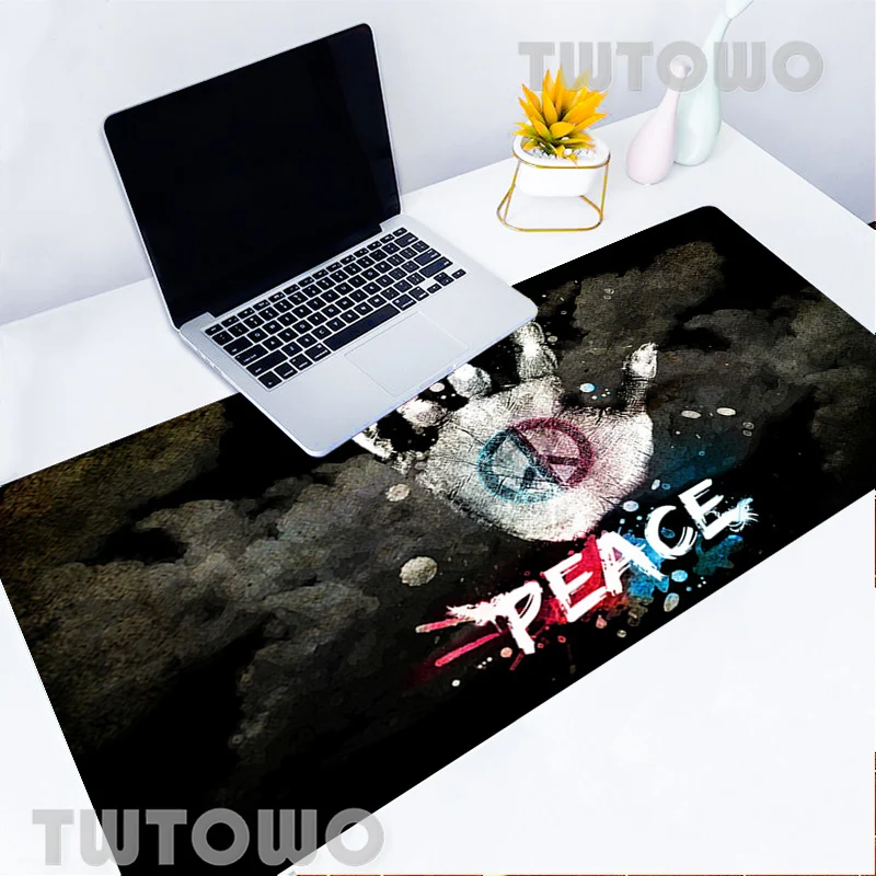 

Mouse Pad Peace Signs Printing Unique Large Extended Mousepad Big Gaming Desk Mats Anime Mousepad Art Anti-slip Laptop Carpet