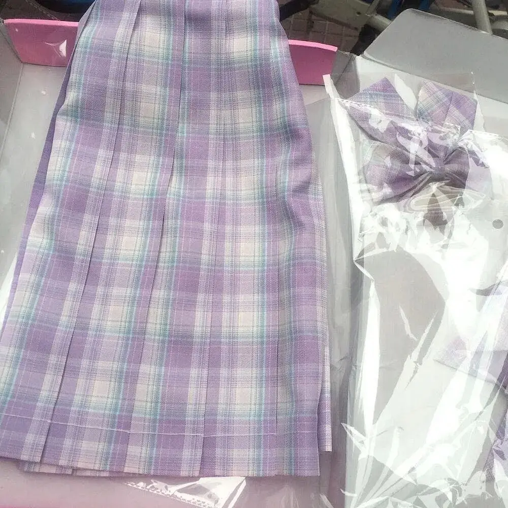 

Japanese Jk Uniform Pliad Skirt 2021 Summer New Student Fashion Suit Female White Shirt Pleated Skirt Two-piece