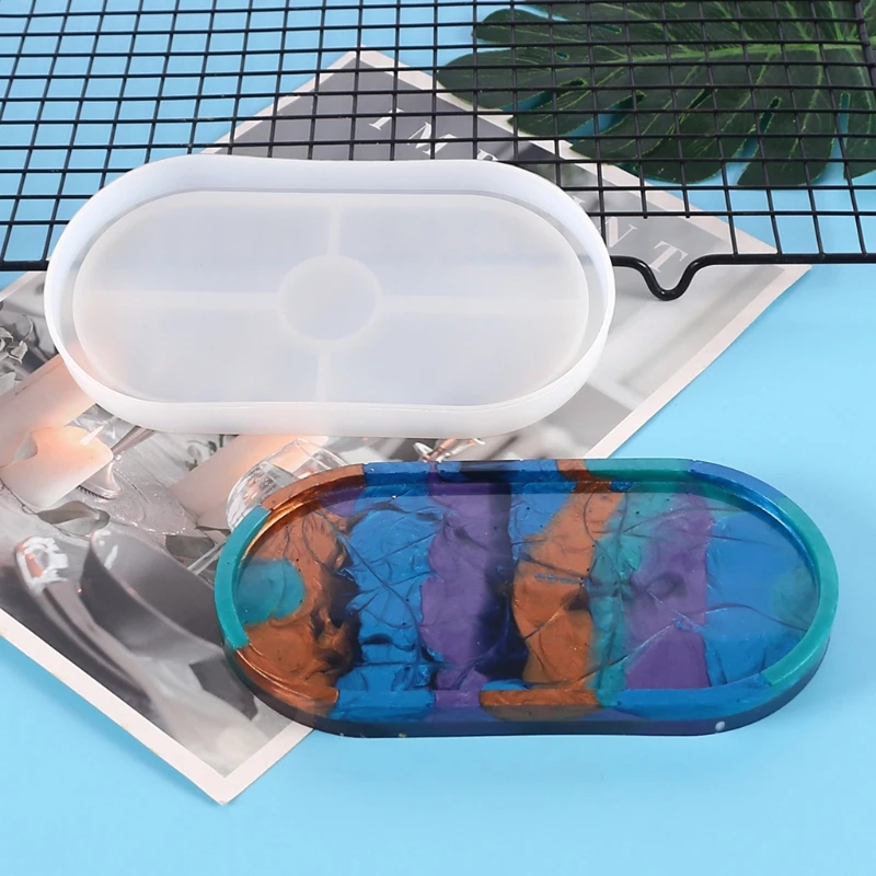 Овальный поднос зеркальная тарелка литье зеркальный органайзер для ювелирных