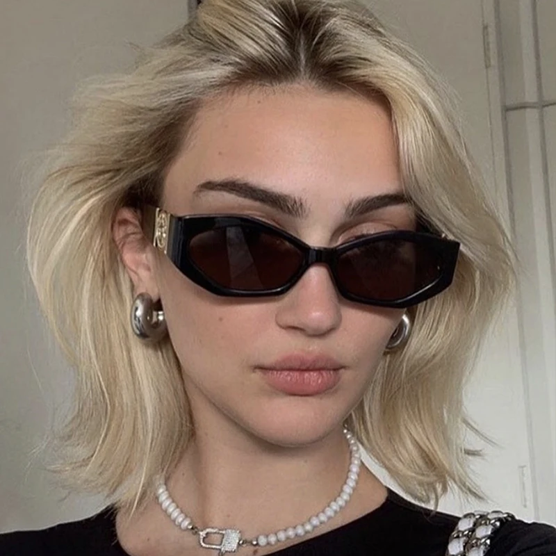 

Small Polygon Sunglasses for Men 2022 New Vintage Oval Shades Classic Brand Trendy Eyeglasses Star Logo Decorative Glasses Women