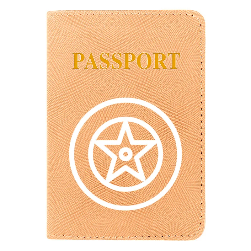 

Personality Men Women Passport Cover Pu Leather Sailor Moon Shield Printing Travel ID Credit Card Holder Passport Case Wallet