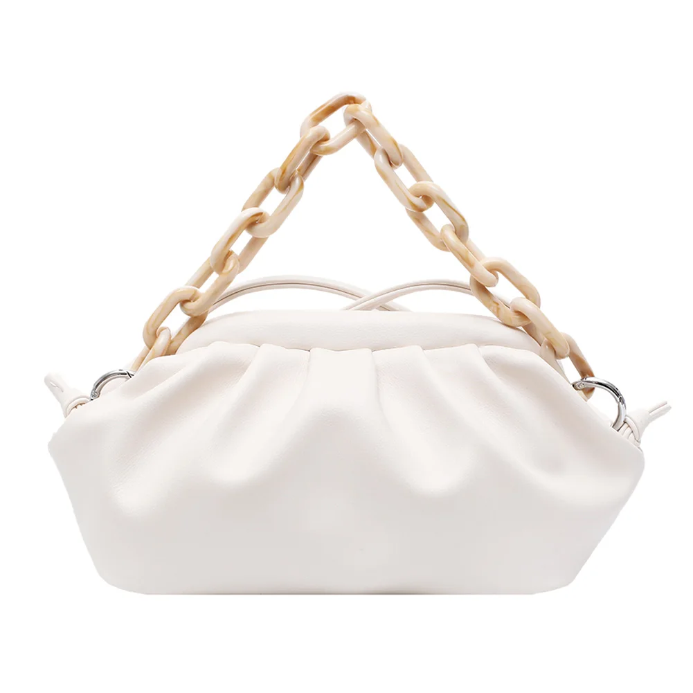 

Elegant Female Chain Tote bag 2020 New High quality Soft PU Leather Women's Designer Handbag Pleated Shoulder Messenger Bag