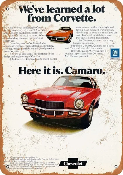

Camaro Car Tin Sign art wall decoration,vintage aluminum retro metal sign,iron painting vintage decoration sign