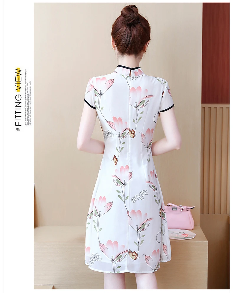 Китайское платье, традиционное платье с принтом, qipao, женские вечерние платья, Ретро стиль, cheongsam, для женщин, невесты, шифоновый чонсам, современный