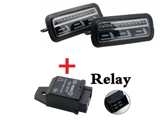 light 3 and relay Парные аксессуары для стайлинга автомобилей Светодиодный дневные ходовые огни для Lada Niva 4x4 1995+ с ходовым поворотным сигналом светильник DRL - Цвет: light 3 and relay