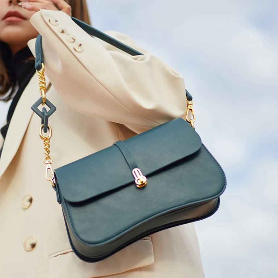 

Luxury Brand Handbags New Retro Women Square Shoulder Bag Casual Retro Solid Color Ladies Flip Bag Chain Crossbody Messenger Bag