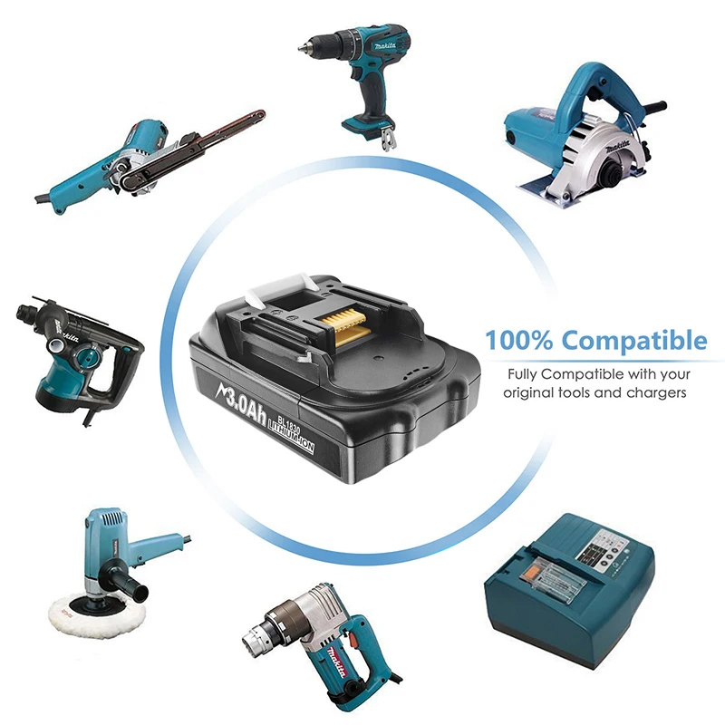 

Bonacell For Makita BL1830 18V 3000mAh Power tools battery replacement BL1815 BL1840 LXT400 194204-5 194205-3 194309-1 L50