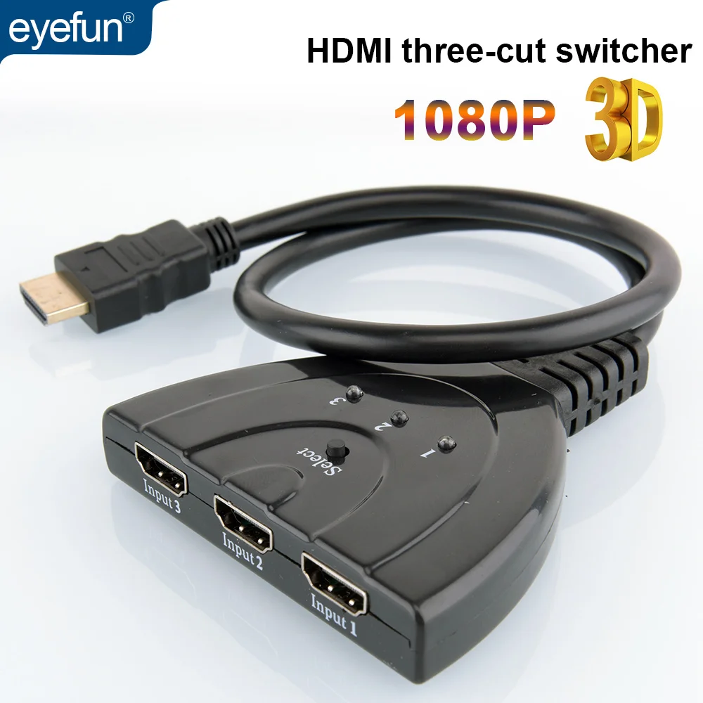 Eyefun переключение разветвитель hdmi 3 в 1: видеокоммутатор HDMI цифровой аналоговый